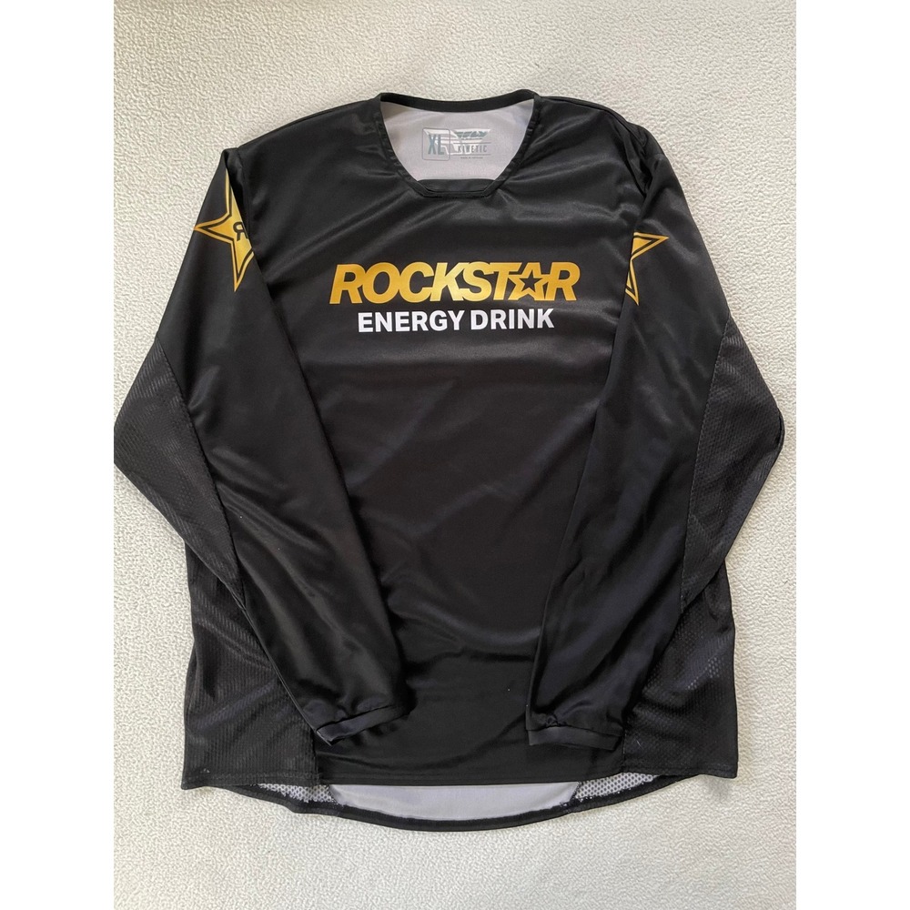 Fly Racing Mens Extra Large Jersey Black Rockstar Energy Kinetic Motocross